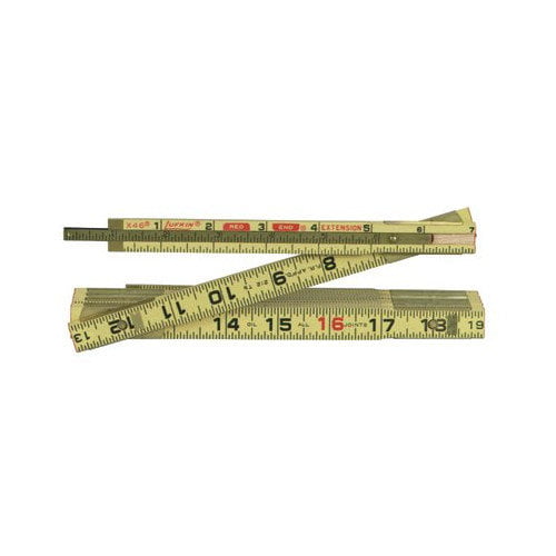 Crescent Lufkin 5/8 x 8 Red End Wood Rule with 6 Slide Rule Extension X48N